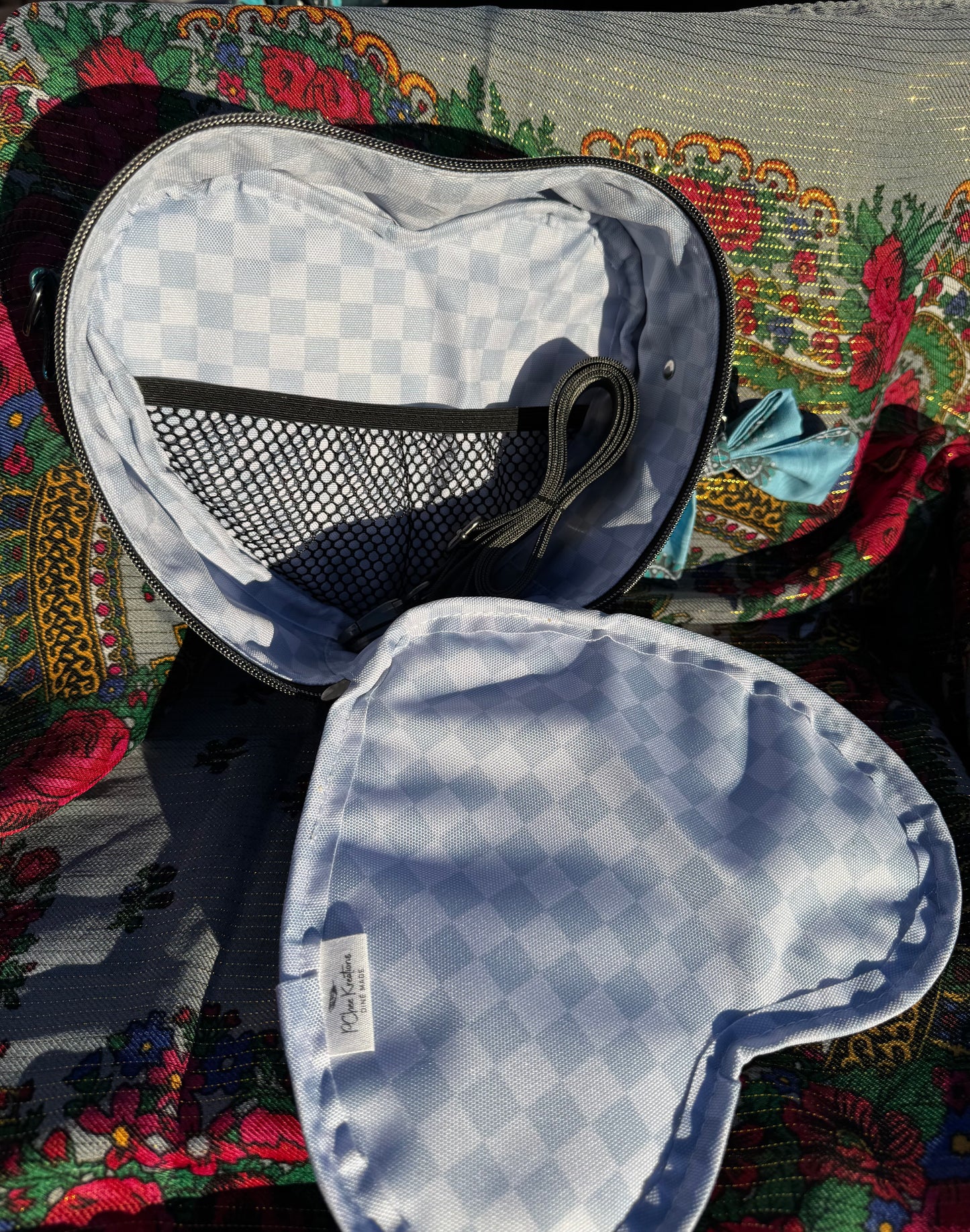 Turquoise cluster heart bag